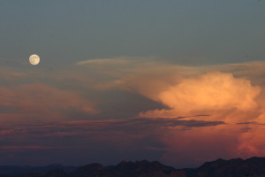 Moon over a desert storm.