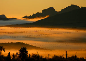 Fountain Hills, AZ, under a blanket of fog as seen from my backyard a few years ago.